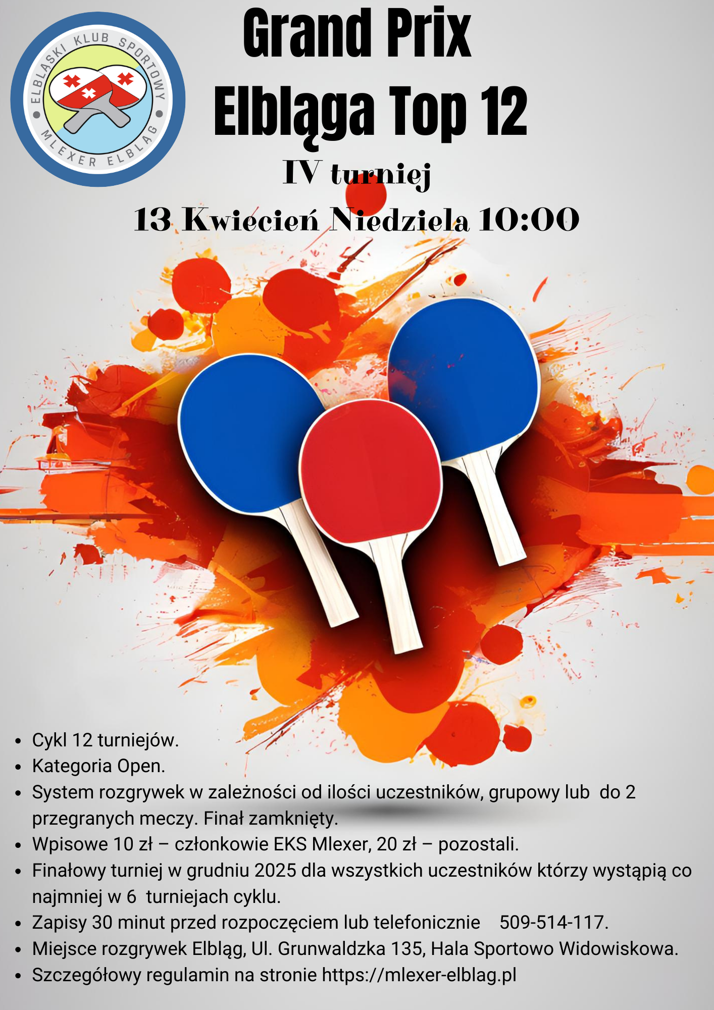 Cykl 12 turniejw. Kategoria Open. System rozgrywek w zalenoci od iloci uczestnikw grupowy lub do 2 przegranych meczy. Fina zamknity. Mecze o miejsca od 1 do 16. Wpisowe 10 z cz 3